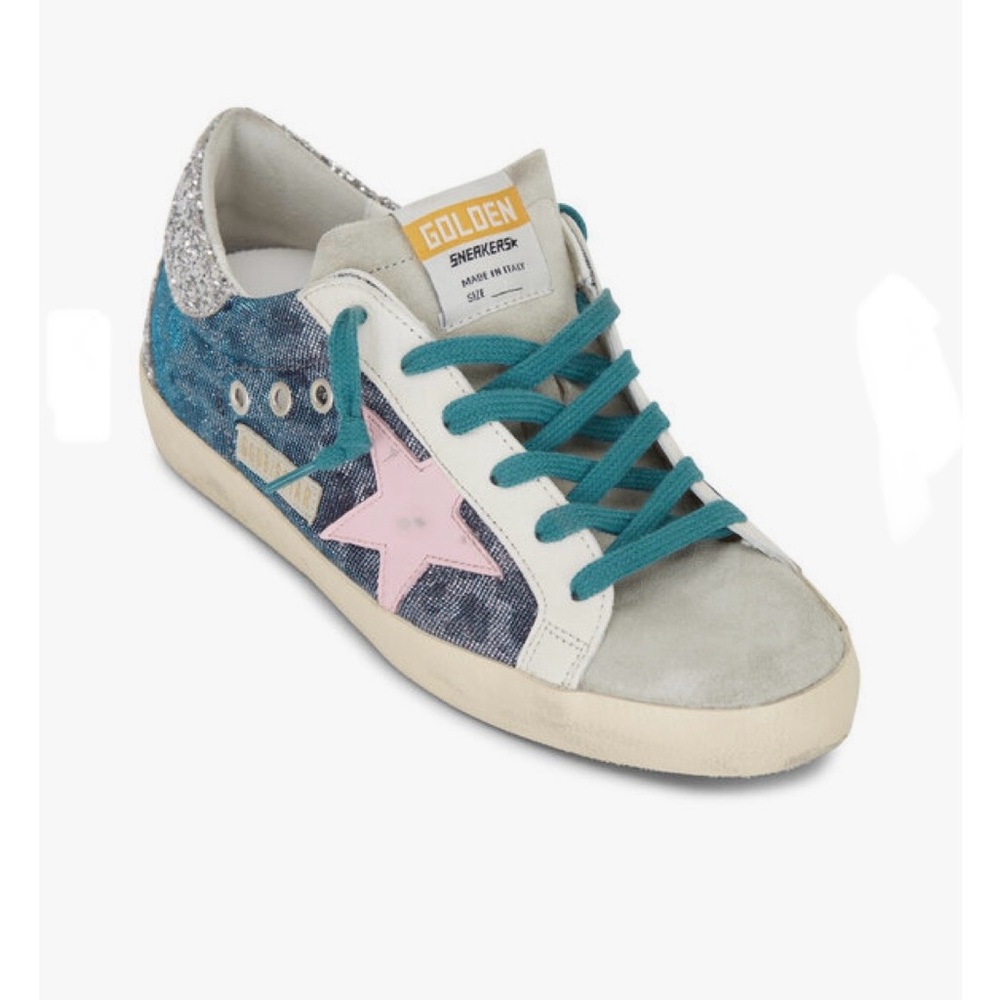 Golden Goose Super Star Purple & Black Leopard Low Top Sneaker